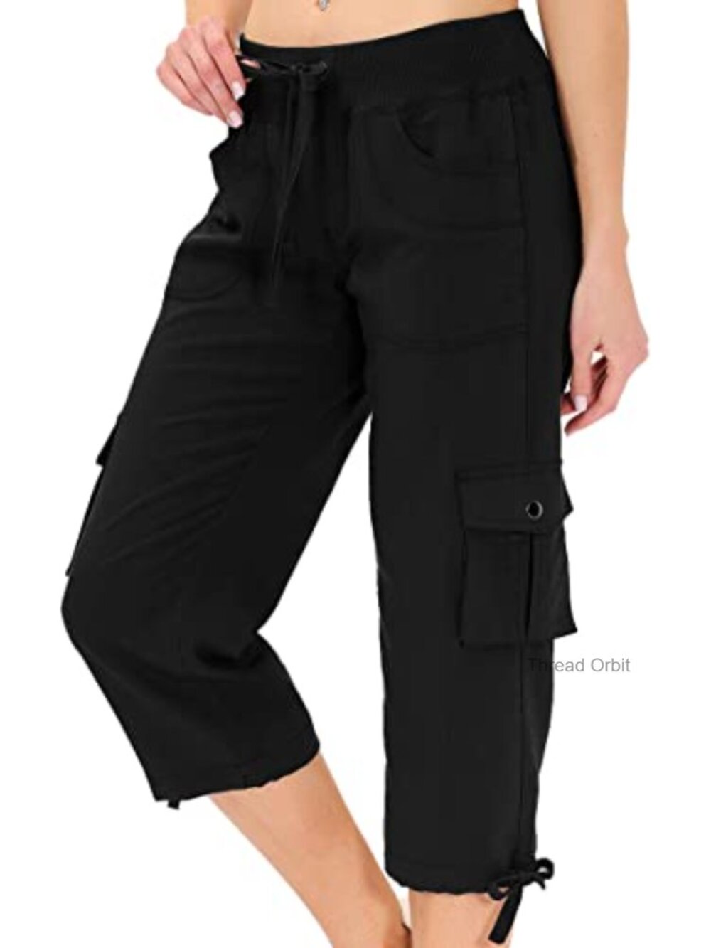 Women's Cargo Capri Pants with Pockets, Loose Fit, Lightweight & Breathable,